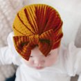 【HOT】 Infant Baby Girls Bow Hat With Solid Color, High Elasticity Casual Newborn Soft Head Wraps Turban Accessory 0-18M