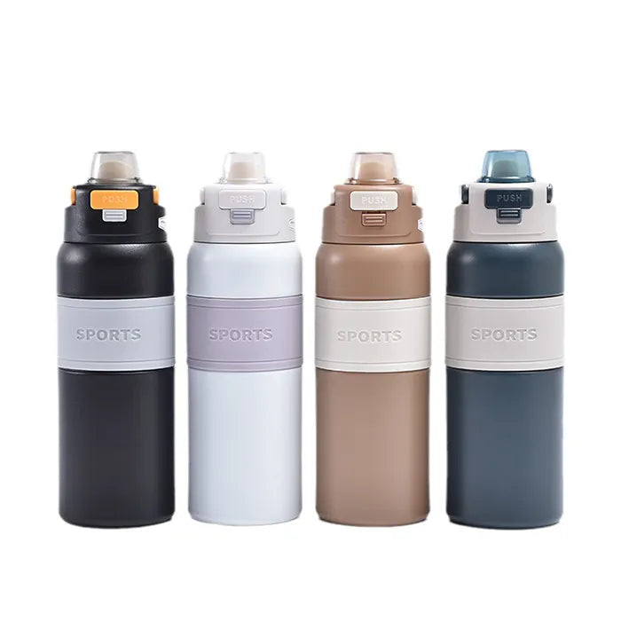 New Arrivals 800ml Portable Stainless Steel Double Wall Termos Water Bottle Thermal Gym Bottle Thermos Flask With Push Button