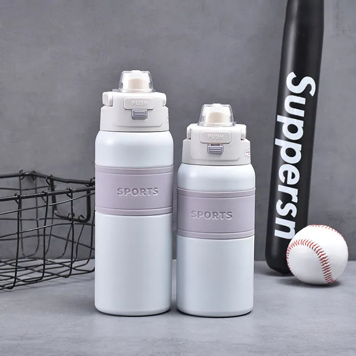 New Arrivals 800ml Portable Stainless Steel Double Wall Termos Water Bottle Thermal Gym Bottle Thermos Flask With Push Button