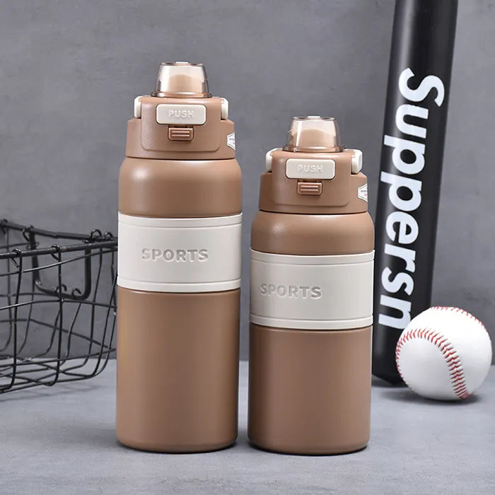New Arrivals 800ml Portable Stainless Steel Double Wall Termos Water Bottle Thermal Gym Bottle Thermos Flask With Push Button
